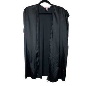 Victoria's Secret Women's Satin Lace lingerie Robe Black Size Small Y2k 2000s